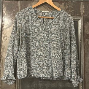 Madewell silk poet floral blouse